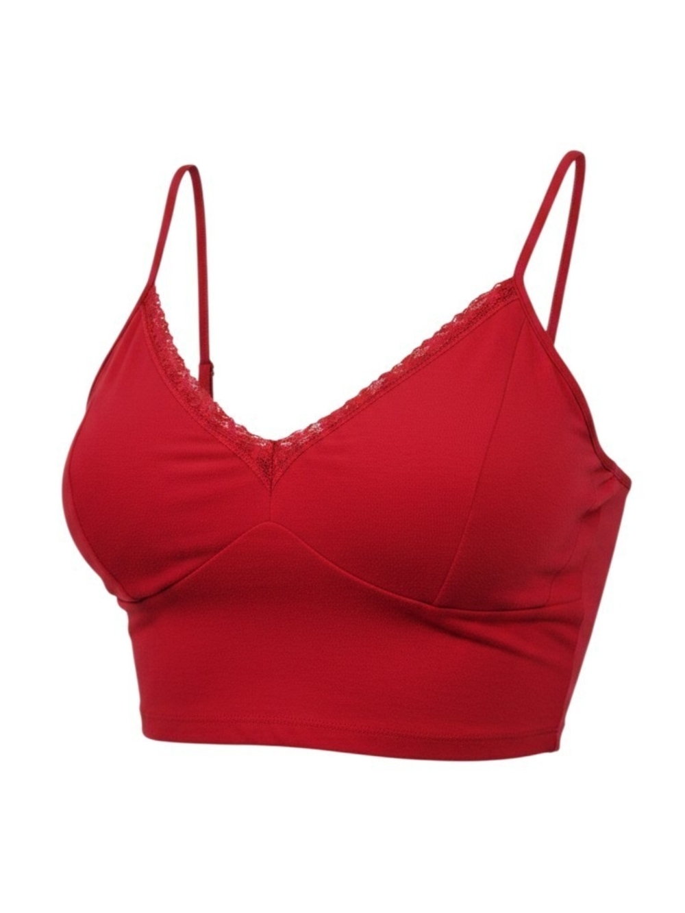 No Boundaries Red Lace-Trim Crop Bralette